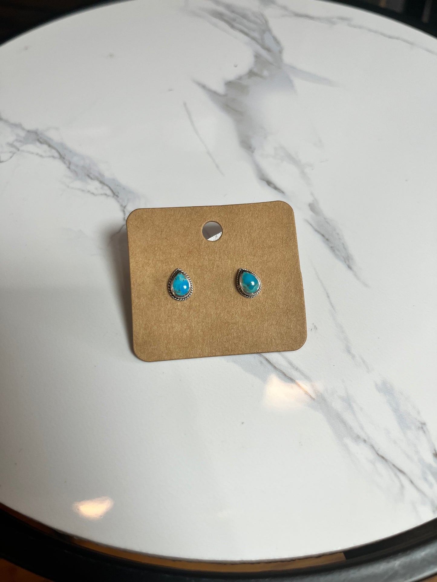 Turquoise Teardrop Studs