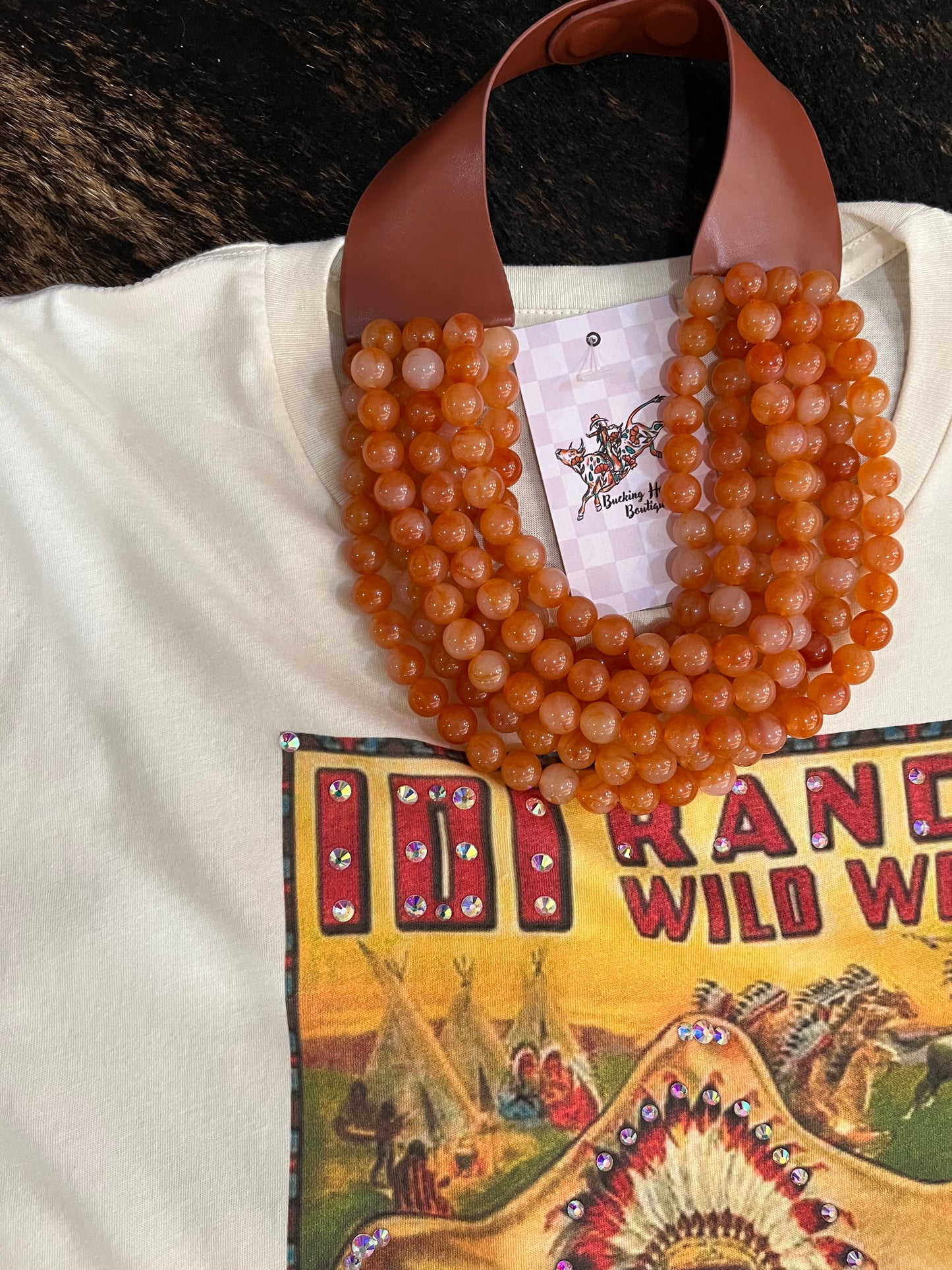 Indian on natural T with crystals