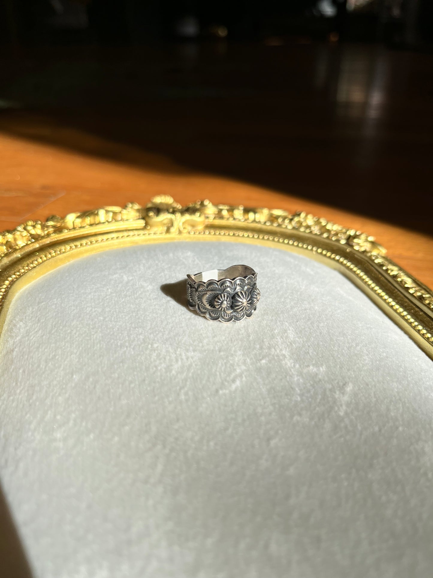 Navajo S/S Flower Cigar Ring