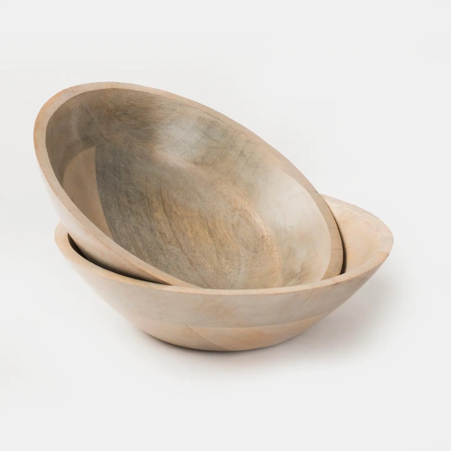 Wooden Stackable Bowls - Rustic Grey (Set of 2)