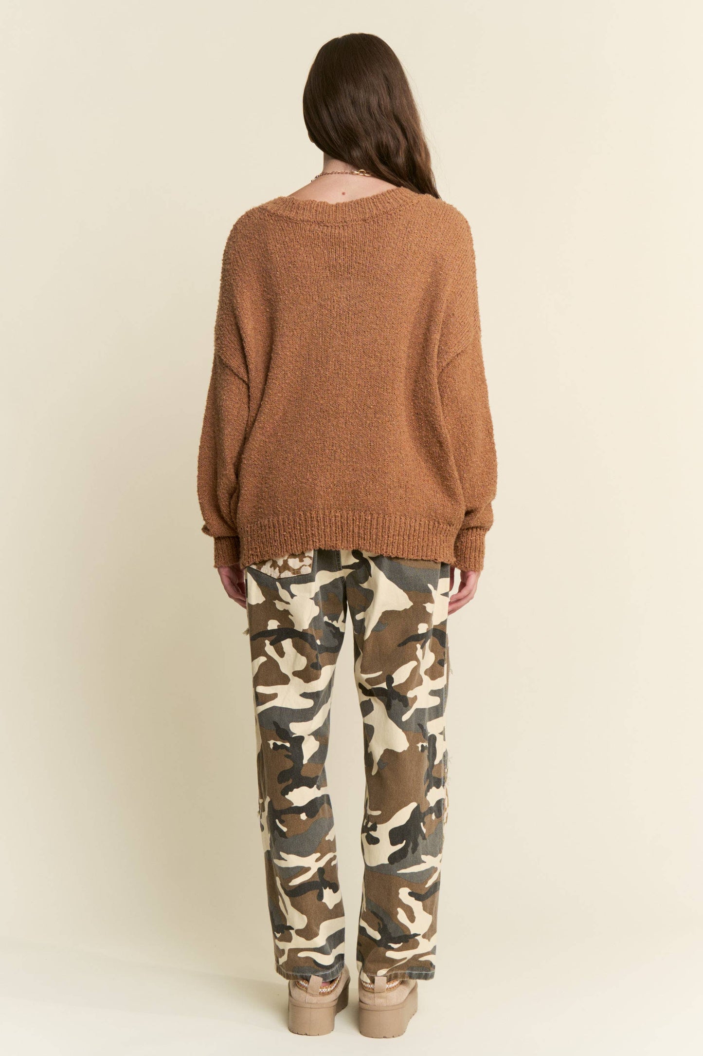 LEOPARD & CAMOUFLAGE PRINT PANTS