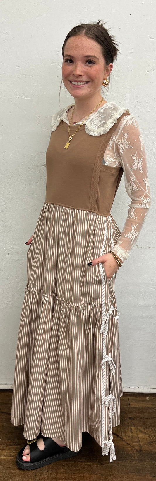 Stripped side Bow Mindi dress