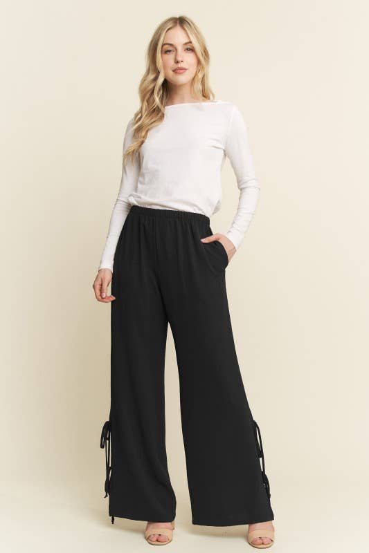 WIDE LEG PANTS WITH SIDE TIE