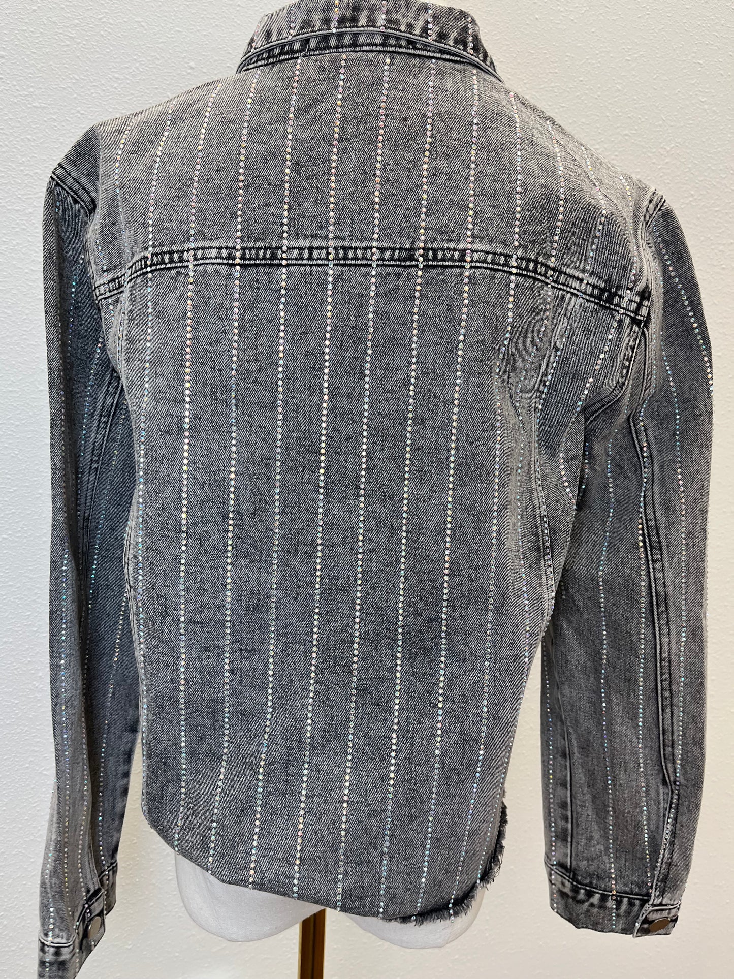 Rhinestone black denim jacket