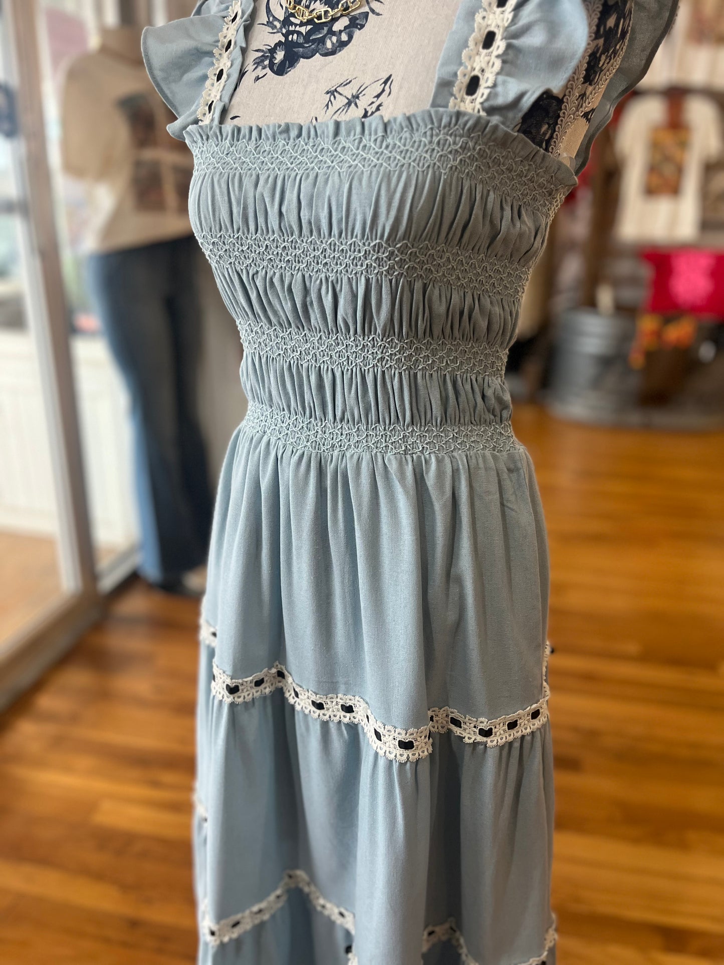 Baby blue’s dress