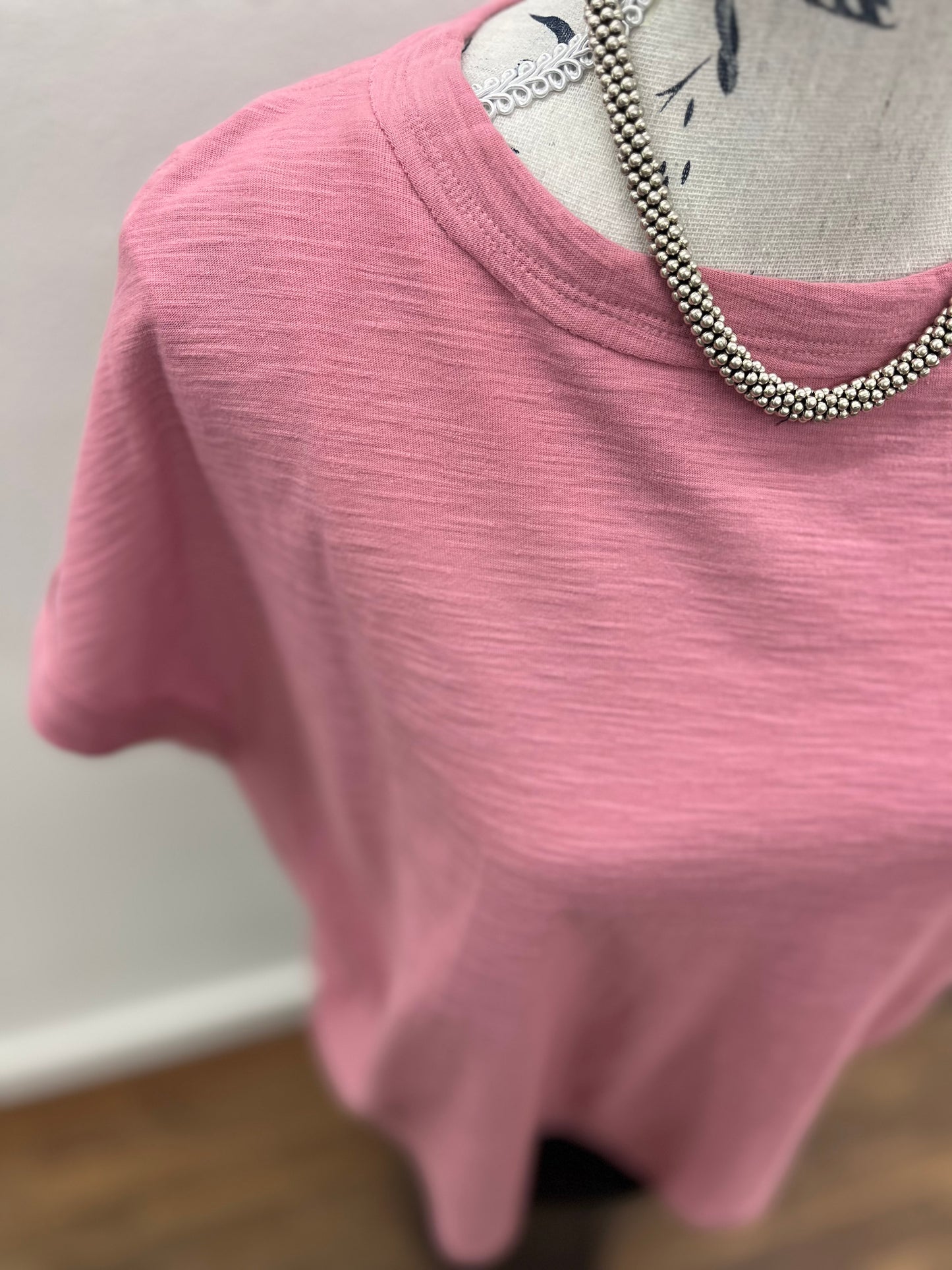 Cotton slub round neck short sleeve tee