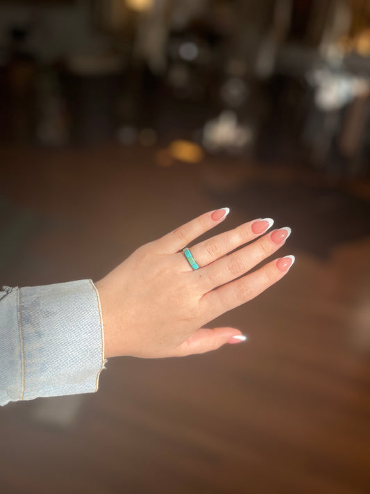 Turquoise Four Stoned Inlay Ring