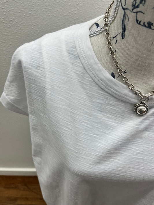 Cotton slub round neck short sleeve tee