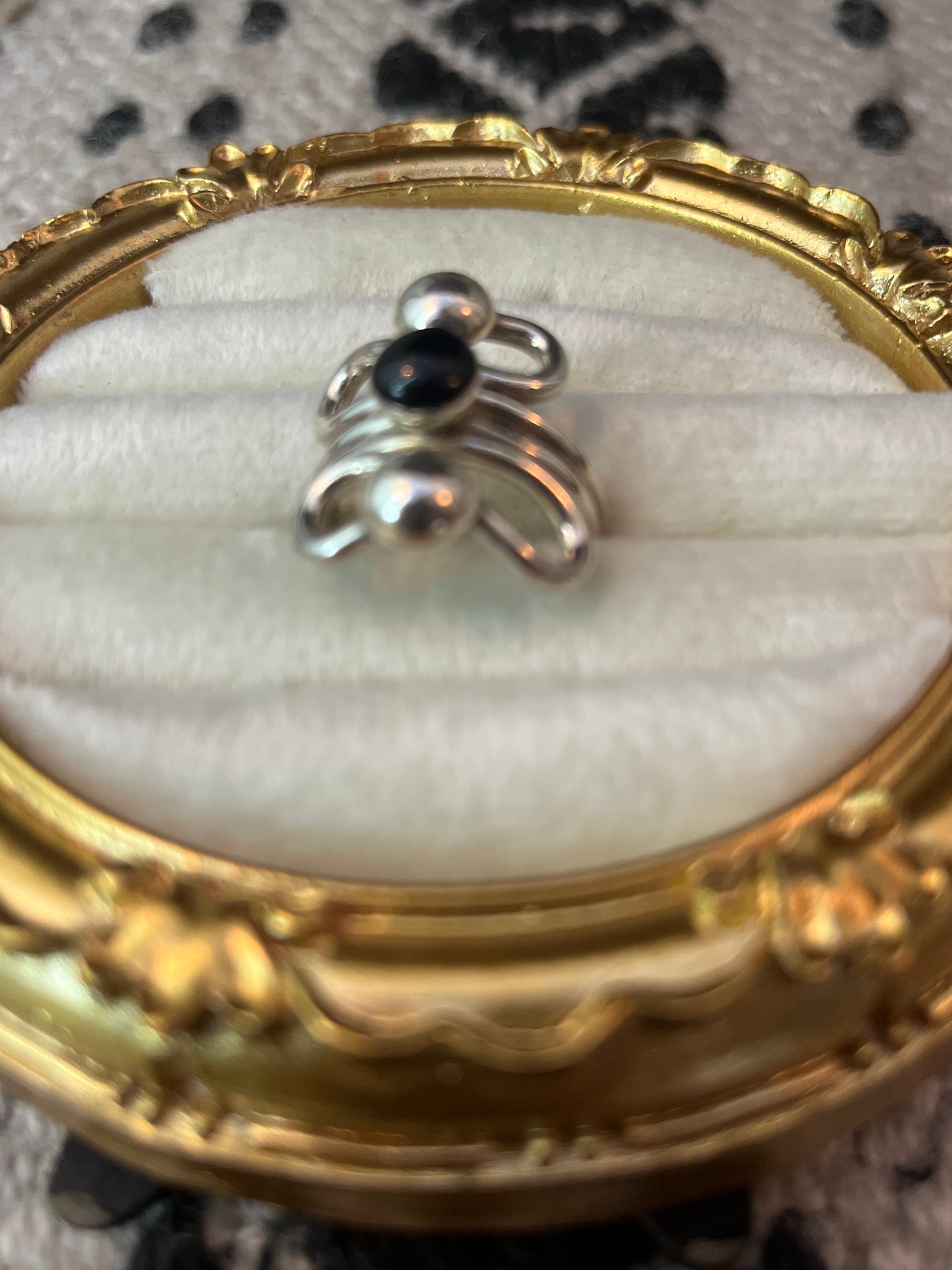 Spiral Onyx Ring 925
