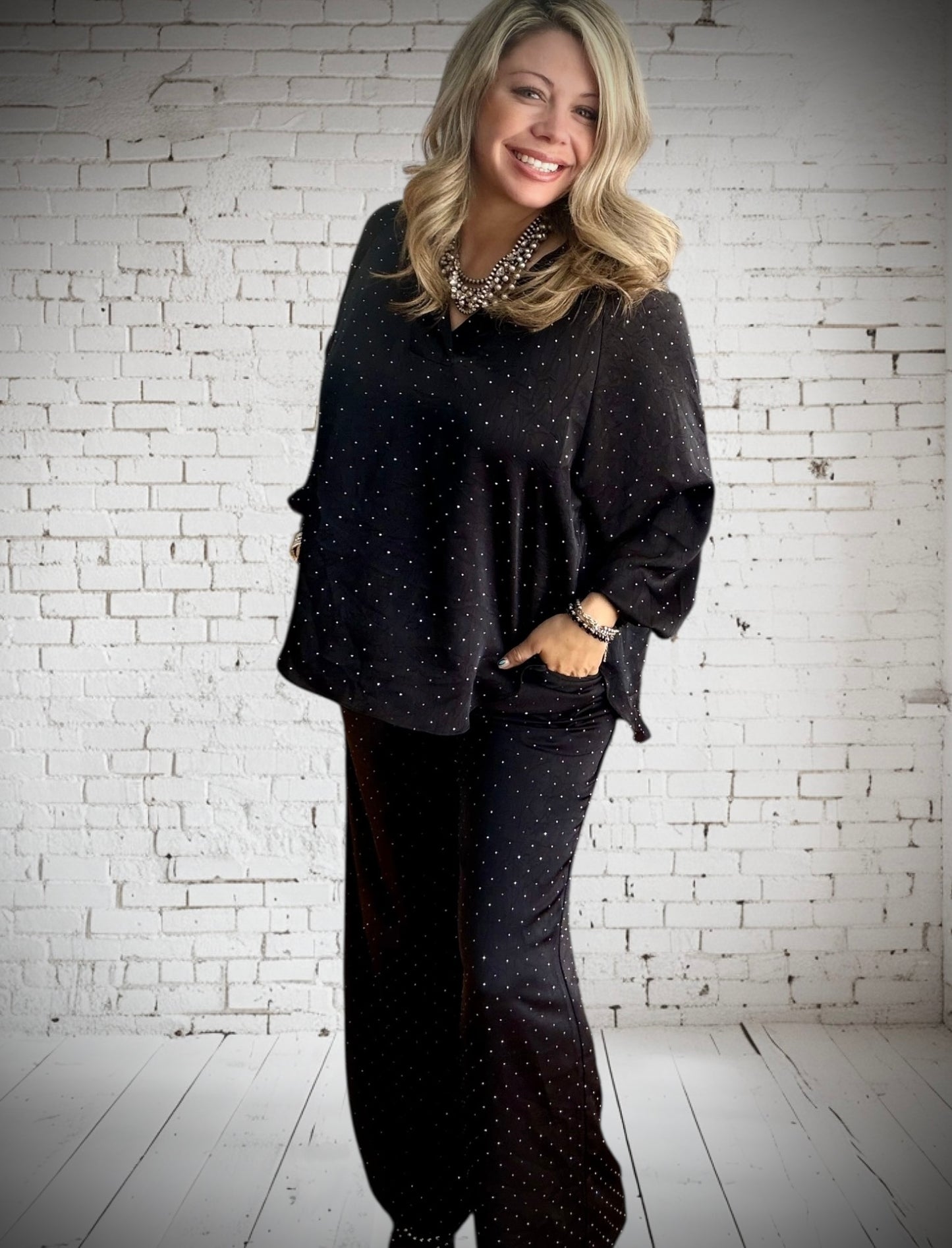 Bling Embellished crinkle Blouse