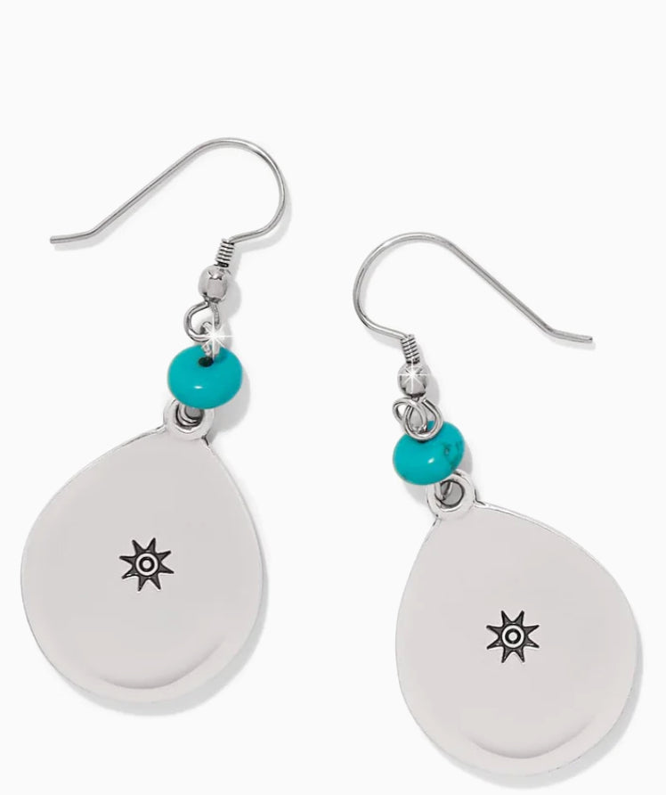 Mosaic Turquoise Teardrop French Wire Earrings