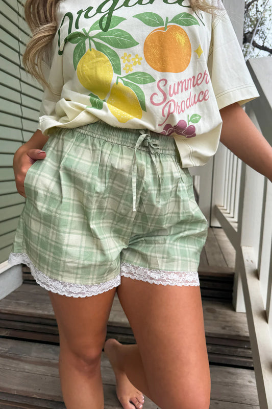 COUNTRY PLAID SIDE SHORTS