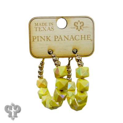 Iridescent acrylic bead hoop earring - LC