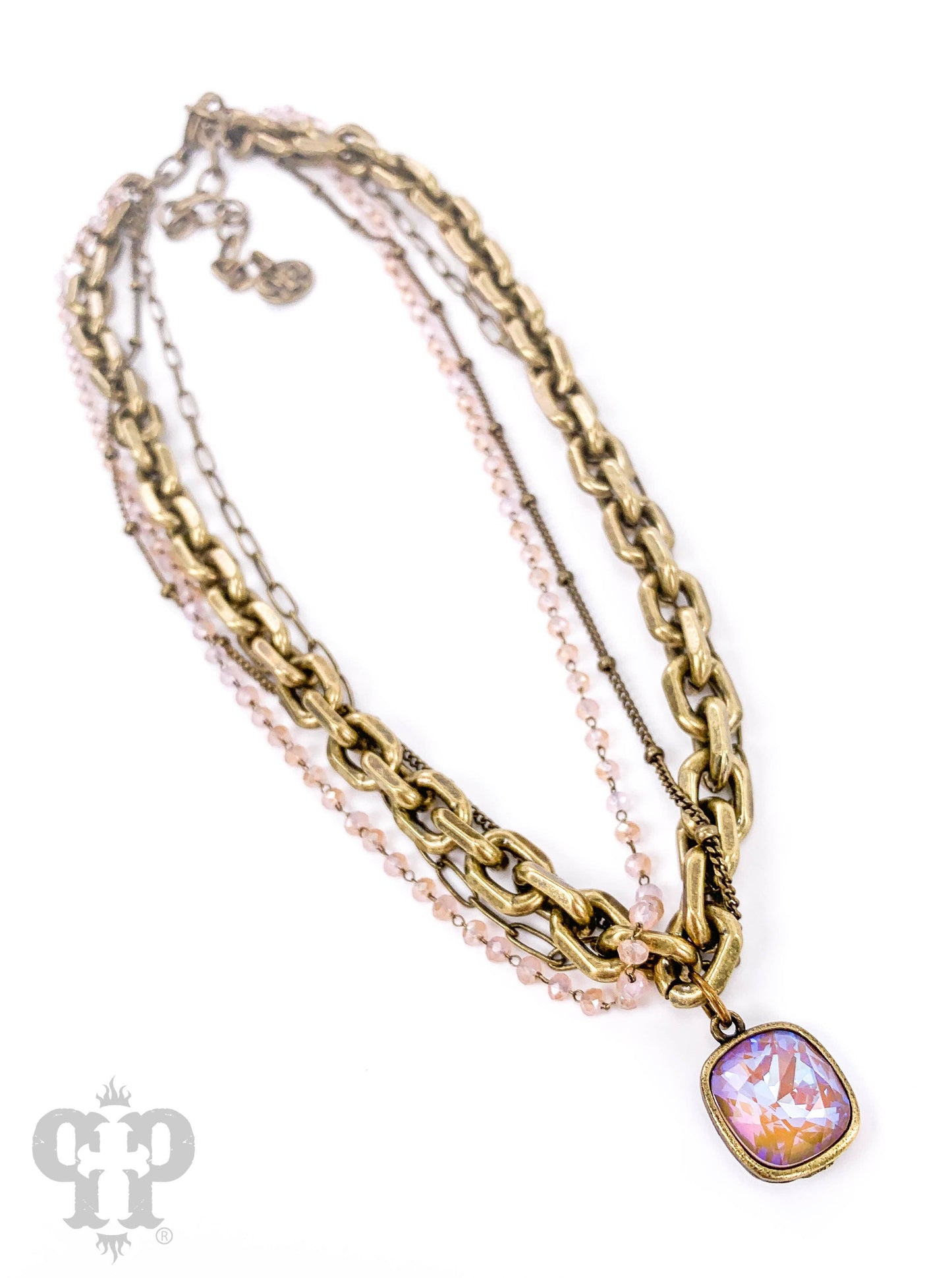 Four strand necklace with Austrian crystal