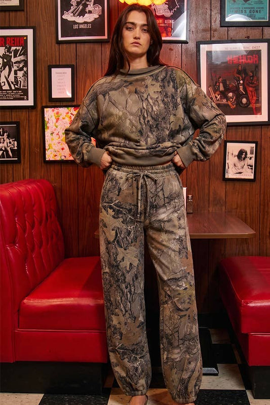 | Real Tree Camo Cargo Jogger Sweatpants