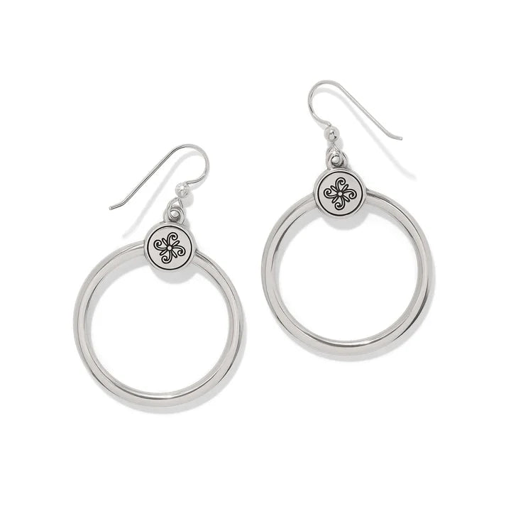 Mosaic Two Tone French Wire Hoop Earrings