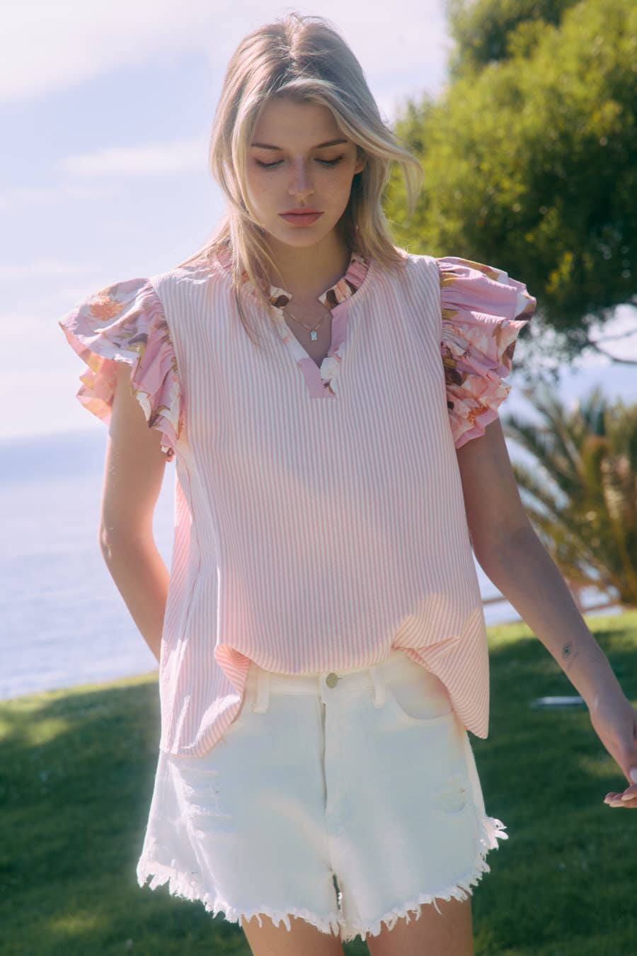 Striped Printed Blouse
