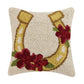 Gold Horseshoe W/Flowers Hook Pillow