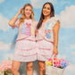 Pink Gingham Ruffle Skirt with Shorts