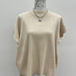Viscose mock neck short sleeve boxy sweater