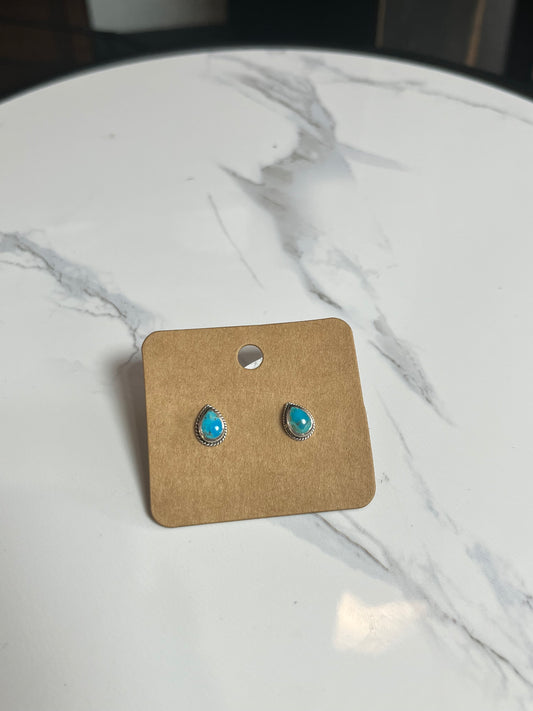 Turquoise Teardrop Studs