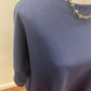 Scuba round neck top with side slits