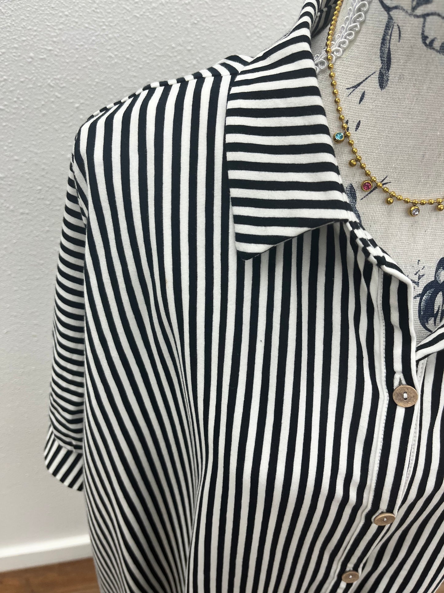 Oversized stripe button down shirts