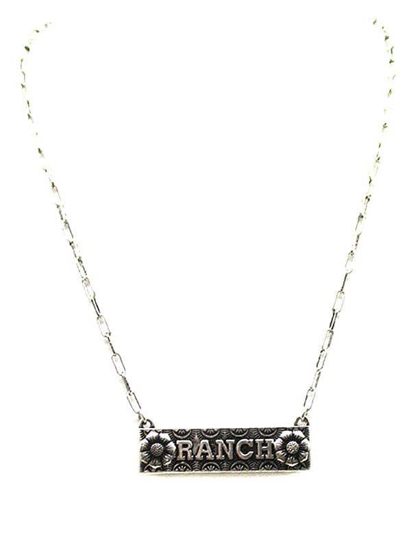 Western Ranch Flower Bar Necklace