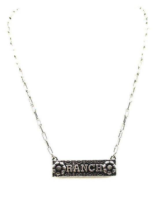 Western Ranch Flower Bar Necklace