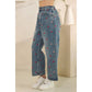 HEART EMBROIDERED BOYFRIEND JEANS