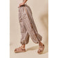 CHECKERED PLAID ELASTICIZED JOGGER TRACK PANTS