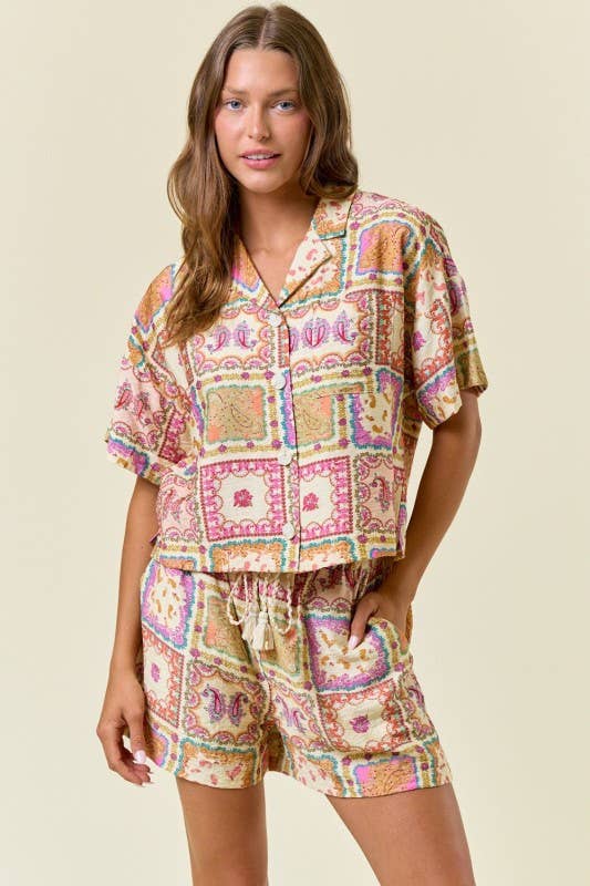PAISLEY BUTTON TOP
