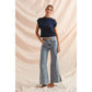 MID RISE FLARE BOTTOM DENIM JEANS WITH SIDE PEARL