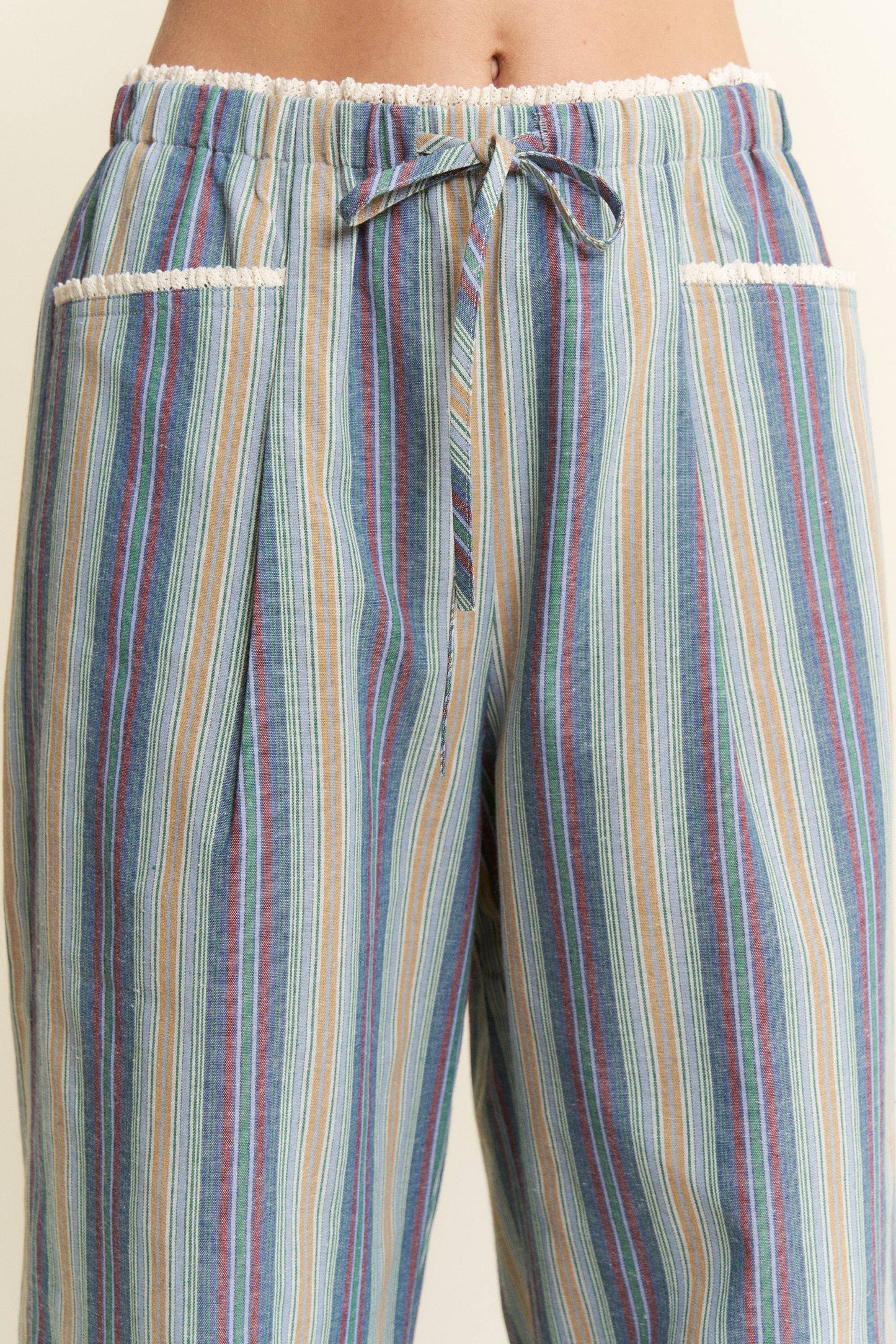 ECLECTIC STRIPE LINEN PANTS