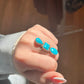 Three Stone Turquoise S/S Ring