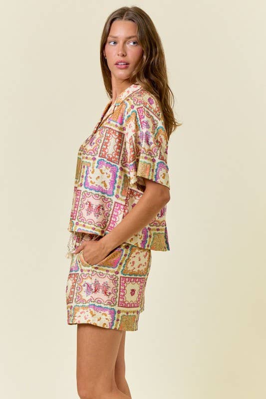 PAISLEY BUTTON TOP