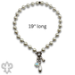 Linked glass pearl necklace with bead charms