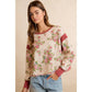 FLORAL BRUSHED TERRY OPEN BACK