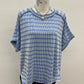 Raised rib striped exposed seam top