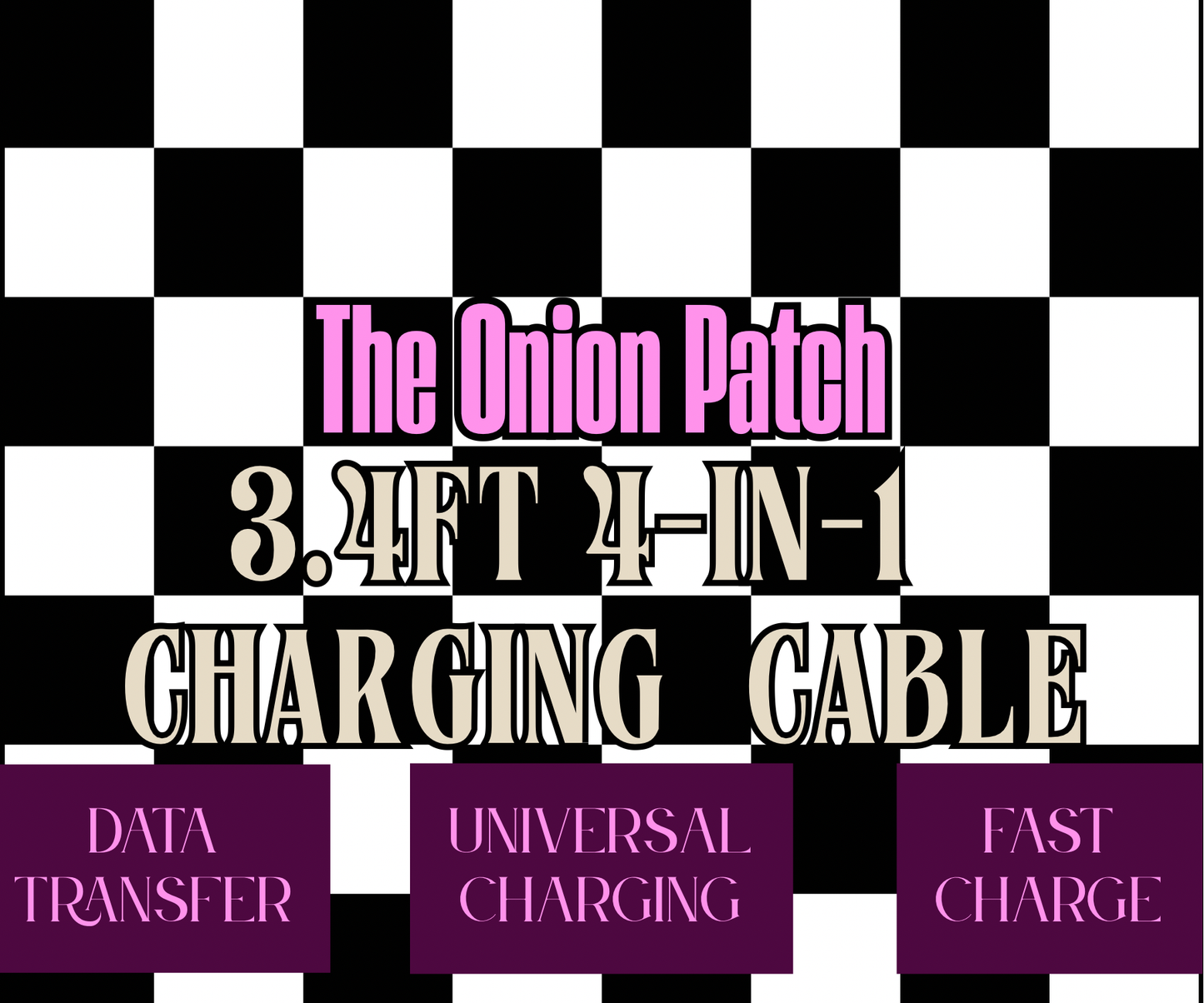 Pearl Ombré Multicolor Beaded 4-in-1 Beaded Fast Charging Cable