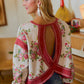 FLORAL BRUSHED TERRY OPEN BACK