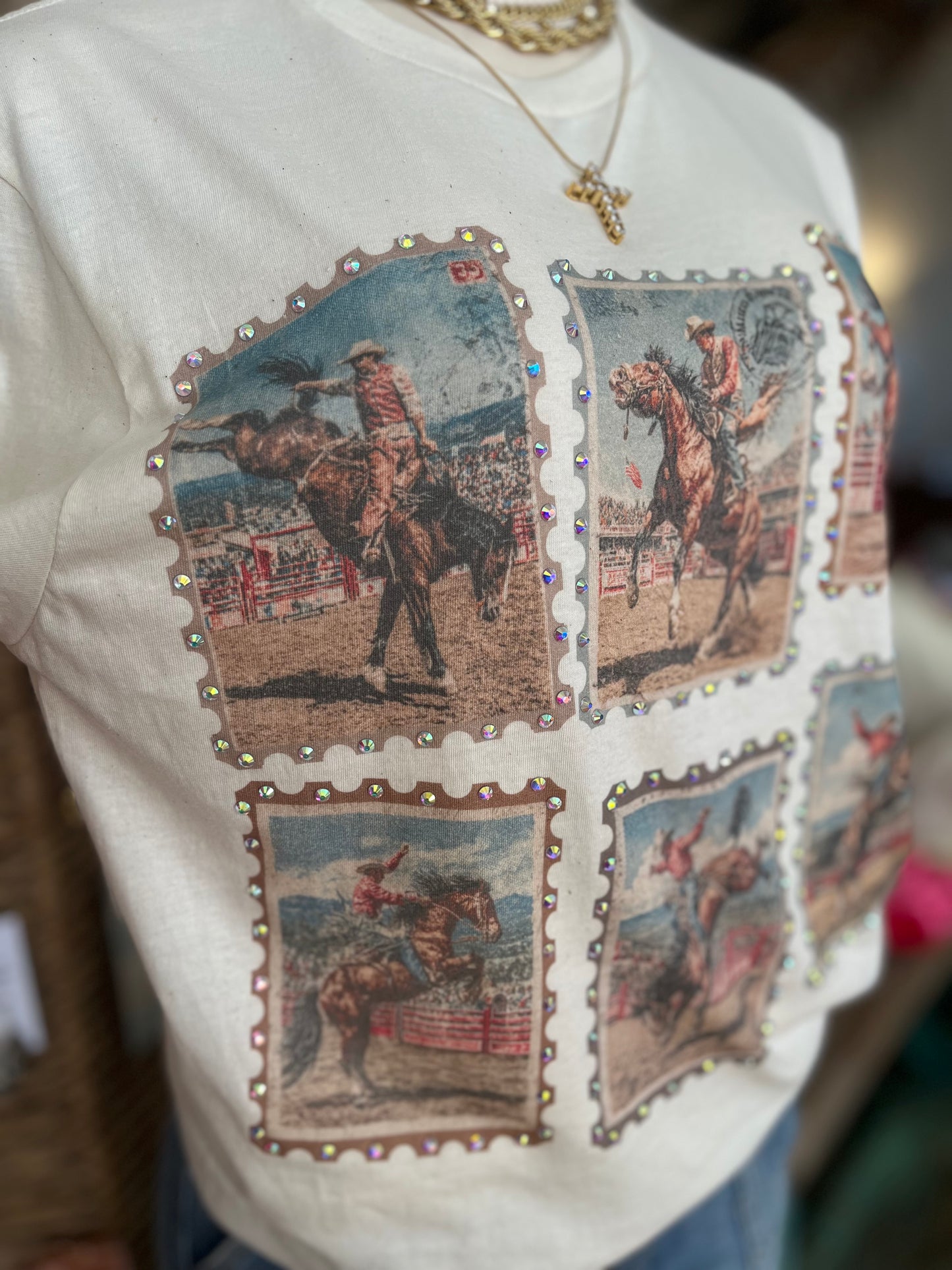 Rhinestone round up Tee