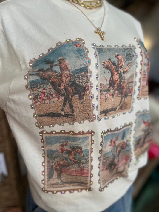 Rhinestone round up Tee