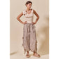CHECKERED PLAID ELASTICIZED JOGGER TRACK PANTS