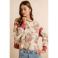 FLORAL BRUSHED TERRY OPEN BACK