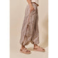 CHECKERED PLAID ELASTICIZED JOGGER TRACK PANTS