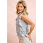 FLORAL PRINTED TWILL LACE TRIM DETAIL SIDE BOW TIED TOP