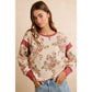FLORAL BRUSHED TERRY OPEN BACK