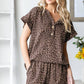 SHORT SLEEVE ANIMAL BUTTON UP TOP