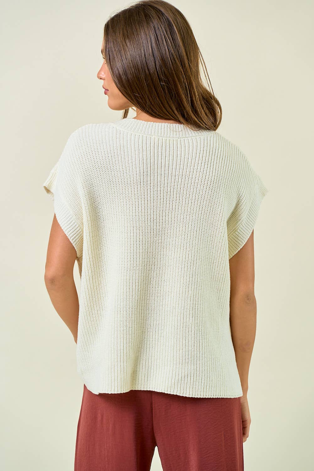 HORSESHOE RIBBED SWEATER VEST - 45223T